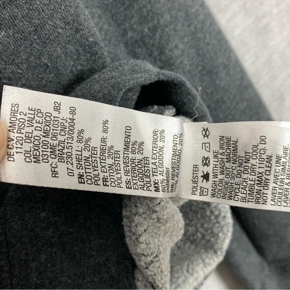 Quicksilver Hoodie Sz Medium Dark Gray Spell Out Kangaroo Pouch Pocket - Picture 9 of 12